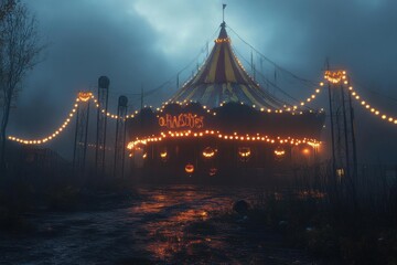 Halloween  Circus 3d render ,