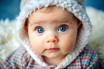 Adorable Baby with Blue Eyes.