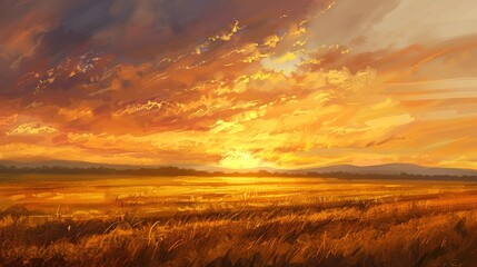 Obraz premium Golden field wallpaper