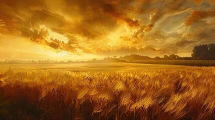 Fototapeta premium golden field wallpaper
