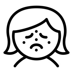Acne icon in thin line style vector illustration graphic design