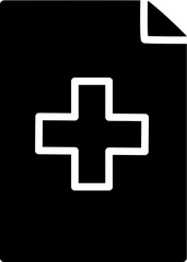 Cross medicine paper document icon. Replaceable vector design.