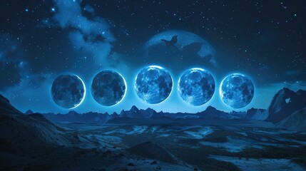 Fototapeta premium Moon phase wallpaper