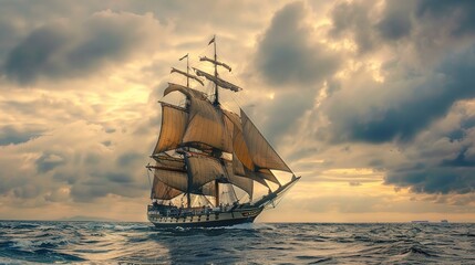 Fototapeta premium ship sailing wallpaper