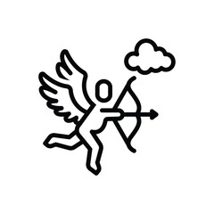 Black line icon for cupid