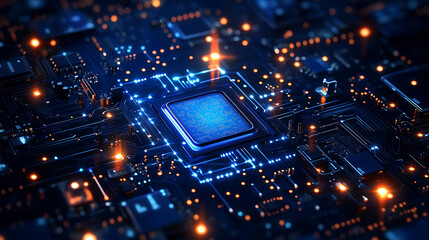 Obraz premium Modern technology circuit board texture background design.