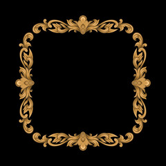 elegant vintage engraved ornament frame with leaves