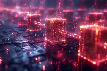 Obraz premium a red lights on a surface. 