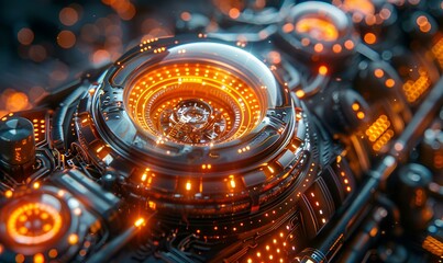 Fototapeta premium a close up of a circular object. 