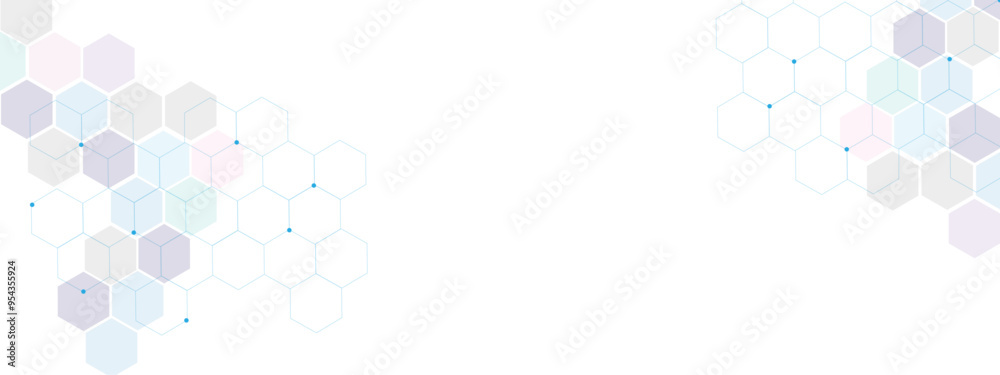 Poster vector illustration of hexagons pattern, creative idea for medical, technology or science design.