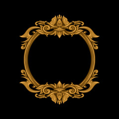 elegant vintage engraved ornament frame with leavesMobile