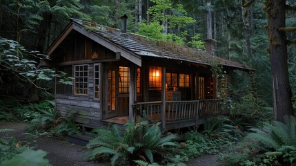 House in the wood wallpaper