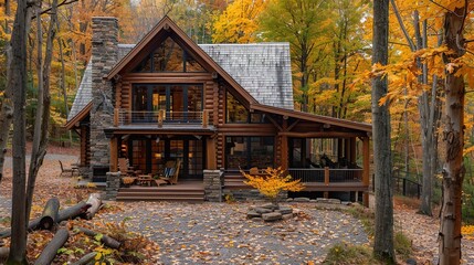 House in the wood wallpaper