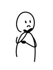 考える人のゆるいイラスト