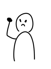 怒る人のゆるいイラスト