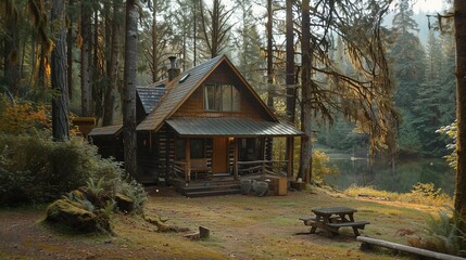 House in the wood wallpaper