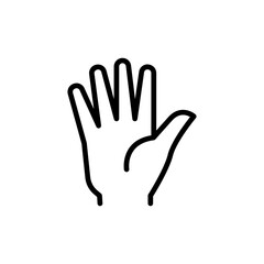 Hand icon in thin line style vector illustration graphic design