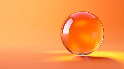 Bouncing ball isolated on amber and peach background
