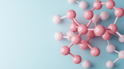 Acidic chemical compound, molecular breakdown process, 3D illustration