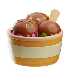 Ice Creamsummer holiday illustration 3D 