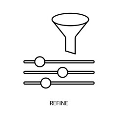 refine concept line icon. Simple element illustration. refine concept outline symbol design.