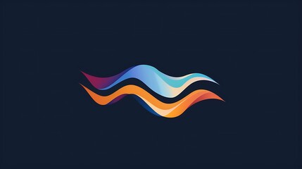 Obraz premium Abstract Colorful Waves on a Dark Background