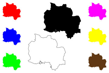 Kampot Province (Kingdom of Cambodia, Kampuchea, Provinces of Cambodia) map vector illustration, scribble sketch Kampot map