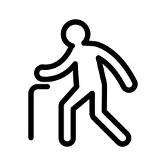 Elderly icon in thin line style vector illustration graphic design