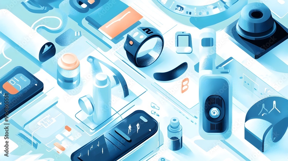 Poster of smart wearable devices and trackers for connected running accessories in the internet of things w