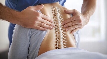 Chiropractor Examining a Patient's Spine