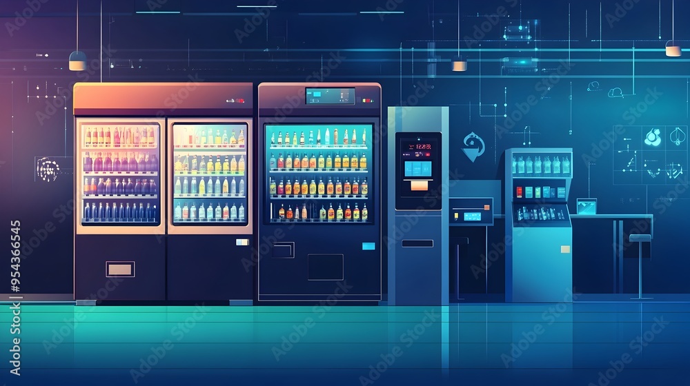 Poster automated drink vending machines powered by the internet of things with real time data analytics and