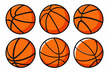 Basketball ball icons set. Basketball ball clipart bundle. Vector illustration.