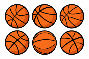 Basketball ball icons set. Basketball ball clipart bundle. Vector illustration.