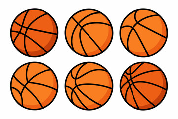 Obraz premium Basketball ball icons set. Basketball ball clipart bundle. Vector illustration.