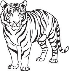 a tiger Silhouette black and white