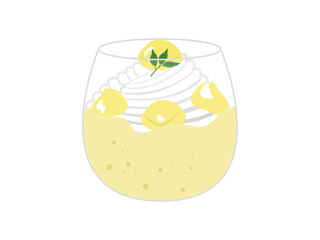 生クリームと黄色い栗のパフェ