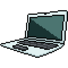 pixel art of personal computer laptop