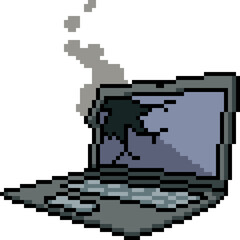 pixel art of laptop monitor break