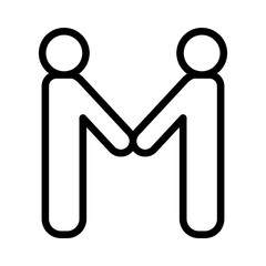 Friendship icon in thin line style vector illustration graphic design