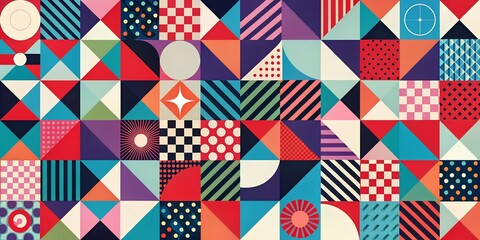 Fototapeta premium Artwork of Abstract Vector Shapes Composition