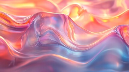 Obraz premium Abstract Wavy Texture with Iridescent Colors