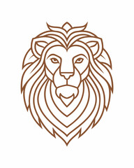 Monoline lion head geometric with crown outline for your esport, business, or design