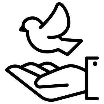 recommend clip art: Freedom icon in thin line style vector illustration graphic design