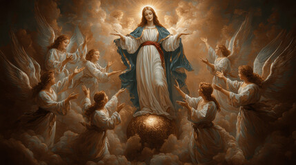  Mary, Mother Of God. AI generative.