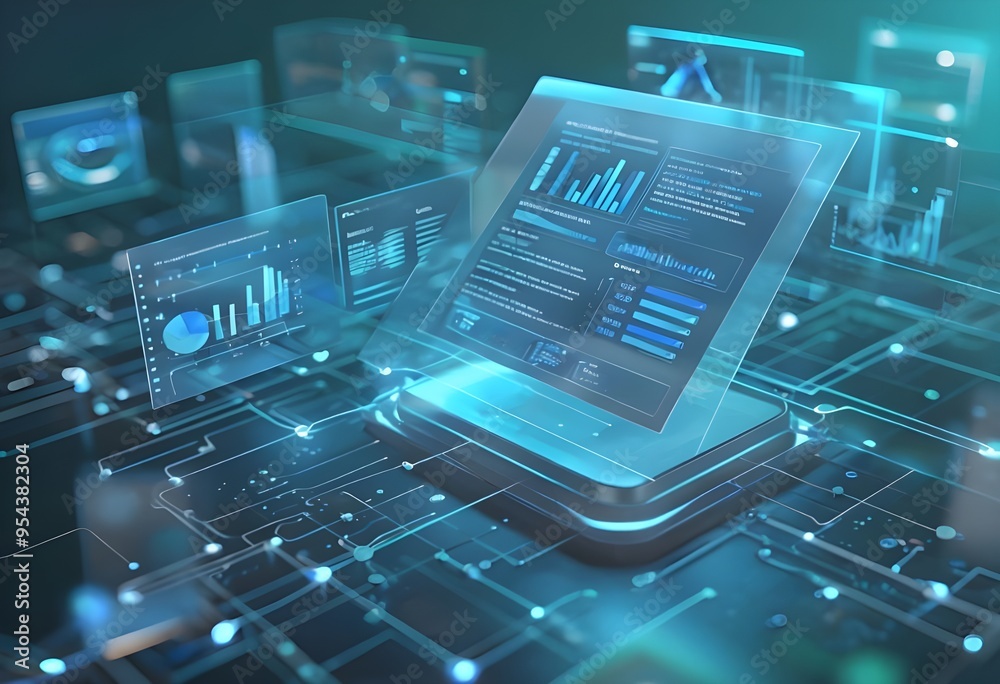Leinwandbilder digital documents created using future world technology. automated invoice and receipt management co