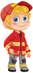 Young Firefighter in Uniform