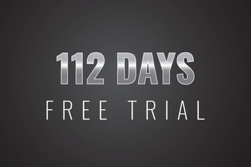 112 day free trial banner design. 112 days free banner background
