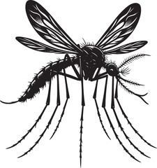 Mosquito Silhouette isolated on white background Minimalist mosquito vector illustration