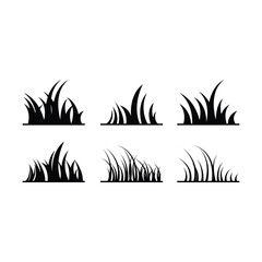 grass icon plant silhouette vector design template