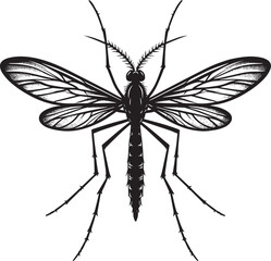 Mosquito Silhouette isolated on white background Minimalist mosquito vector illustration